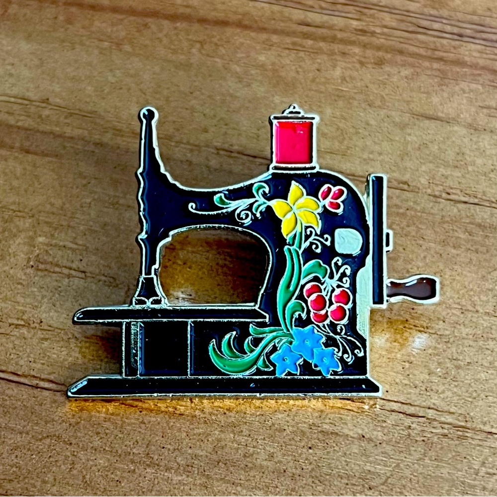 BOGO Vintage Clotilde Sewing Machine Pin Brooch
